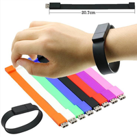 Pulsera con Logotipo Personalizado, Nueva Memoria USB 2.0 Portátil de Plástico, 4GB-512GB, Silicona/Goma, 1 Año de Garantía, Colores Pantone
