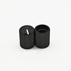 Çapı 10mm X12.7mm siyah topuzu alüminyum potansiyometre Pointer ses mikseri gitar etkisi pedalı kontrol kapağı topuzu için 18T mil - Product Image 3