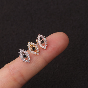 Ingrosso gioielli da donna di moda Anti-allergico cartilagine zircone Cz pietra in <span class=keywords><strong>acciaio</strong></span> inox piercing <span class=keywords><strong>chirurgico</strong></span> <span class=keywords><strong>orecchini</strong></span> - Product Image 5
