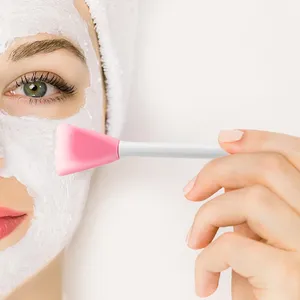 Cepillo de silicona de doble cabezal para mascarillas faciales, aplicador, espátula, cuchara, varilla mezcladora con <span class=keywords><strong>mango</strong></span> de plástico para limpieza facial y maquillaje en casa para mujeres - Product Image 2
