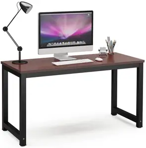 Home Office Computer Desk Small Study Writing Desk with Wooden Industrial Modern Laptop Table with Splice Board customized black