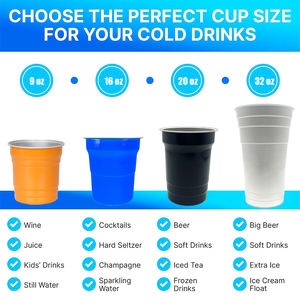 Gobelets réutilisables en aluminium recyclé pour boissons chaudes et froides, tasses à vin résistantes à la chaleur, idéales pour les fêtes - Product Image 5