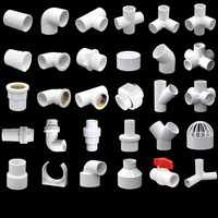 Noms des raccords de tuyauterie en PVC, alimentation en eau, tous types de vannes à boisseau, raccords en plastique à 3 et 6 voies, coude à 45 et 90 degrés, bride, té, réduction, raccord