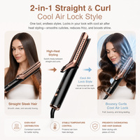 Plancha de Cabello Eléctrica Torlin con Placa de Cerámica PTC 2 en 1, Función de Aire Frío, Apagado Automático, LED, para Hogar y Hotel