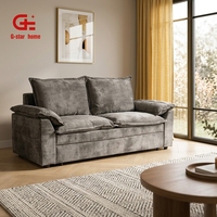 Dunkelgraues Stoff-Chesterfield-Sofa mit Schwammfüllung, Faltbares Zweisitzer-Sofabett-Set, Modernes Wohnzimmer-Sofa, Konvertierbar für Apartment, Schlafzimmer, Zuhause
