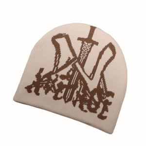 Vente en gros, nouveaux arrivages, chapeaux d'hiver de haute qualité, acrylique, chauds, style Y2K, bonnet personnalisé en tricot jacquard - Product Image 3