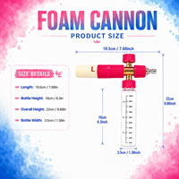 Canon à mousse pour nettoyeur haute pression, pistolet à mousse haute pression, pulvérisateurs de mousse pour lavage de voiture, lanceur de mousse réglable avec bouteille de 100 ml
