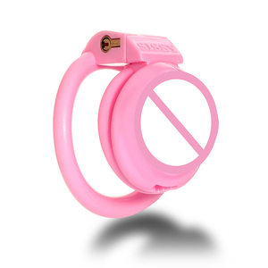 Dispositivo di Castità Maschile Leggero Rosa, Piccola Gabbia per Pene, Lucchetto per Pene, Giocattoli Sessuali per Uomini - Product Image 3