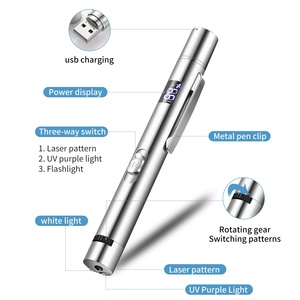 Puntero Láser Recargable por USB para Gatos, 5 Patrones Ajustables, Luz Ultravioleta, 3 Modos, Juguete Interactivo para Entrenamiento de Mascotas, Perros y Gatos - Product Image 3