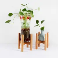 Support pour pots de fleurs, 1 pièce, support moderne pour plantes, en bois de bambou massif, pour l'intérieur et l'extérieur, Durable