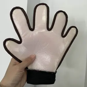 Custom Logo Ultra Soft Velvet Self Tanning Glove 5 Finger Tan Glove For Mouse