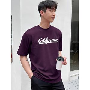 Camiseta extragrande de algodón con cuello redondo y estampado de tipografía para hombre, Camiseta cómoda, producto a granel hecho a mano personalizado - Product Image 2
