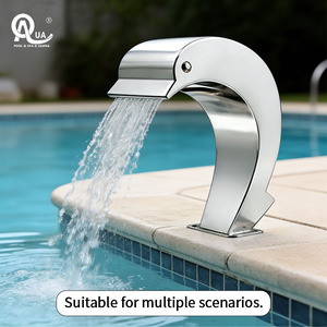 2026 Water Crown SS304 Pared divisoria de cascada moderna para decoración de piscinas, cascadas de desagüe, estanques y jardines exteriores, Modelo SG09 - Product Image 2