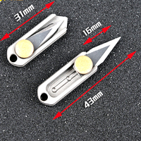 Lightweight Pocket Multifunction Foldable 31mm Brass Mini Knife with Keychain