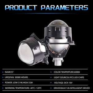 SANVI Phare à lentille de projecteur LED super lumineux 3 pouces S7 55W 6000K, accessoires automobiles pour Honda, ampoules de système d'éclairage automobile 12V - Product Image 6