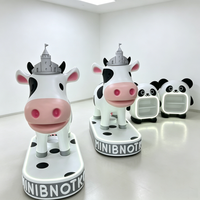Jouet stimulateur vache laitière mignonne pour enfants, équipement interactif de jeu de rôle de fermier, accessoire de terrain de jeu intérieur pour café ludique, centre commercial, fête