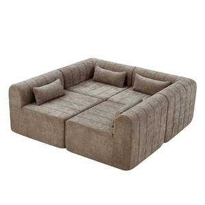 Produits d'outre-mer en ligne pour la location : Canapé une place en velours violet de qualité hôtelière, avec rembourrage en mousse carrée, pour appartement - Product Image 3