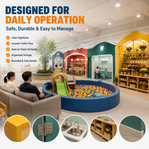 Aire de jeux intérieure commerciale en plastique avec piscine à balles et toboggan, certifiée ASTM, sièges sécurisés personnalisables pour projets de centres commerciaux - Product Image 5