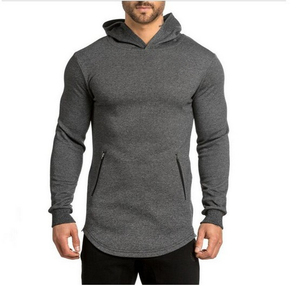 Felpa con Cappuccio da Uomo di Alta Qualità, Nuovo <span class=keywords><strong>Design</strong></span>, Vestibilità Slim, Maniche Raglan, Tasca con Zip - Product Image 3