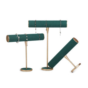 Necklace Wood Base Table Counter Top Bracelet Holder Purple <b>Rotating</b> <b>Stand</b> Pink Jewelry <b>Displays</b> for Jewelry Store - Product Image 1