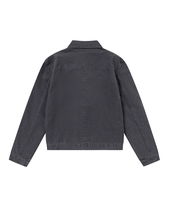 Blouson de camionneur à boutons, col rabattable, poches plaquées, manches longues, vêtement de travail, streetwear, vêtement d'extérieur, kaki gris, vente en gros