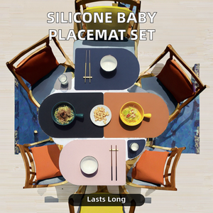 Ensemble de napperons de luxe pour bébé de qualité alimentaire en Silicone souple antidérapant résistant à la chaleur sous-verres étanches haute température Pad Restaurants - Product Image 2