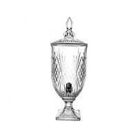 Distributeur de boîte de récipient de jus de boisson en verre clair élevé 2.5L 3L 4L 5L avec pichet d'eau en verre de robinet avec robinet d'eau