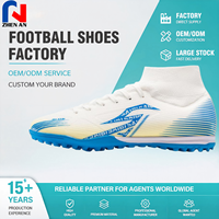 Chaussures de football personnalisées en gros avec logo, crampons en caoutchouc TF, chaussures de soccer durables en PU pour hommes, femmes et enfants, chaussures d'entraînement sur gazon synthétique