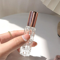 Flacon de parfum transparent en verre de 10 ml avec bille roulante en acier, mini vaporisateur de parfum, stock usine