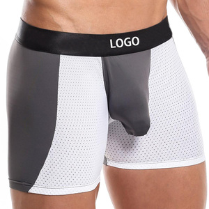 Sous-vêtements pour hommes Boxers pour hommes minces noirs de couleur pure Slips Boxer pour hommes en coton sous-vêtements personnalisés - Product Image 2