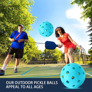 Balles de pickleball 74 mm, 40 trous perforés, lumineuses, pour l'entraînement, avec sac de transport en filet, 12 pièces - Product Image 4