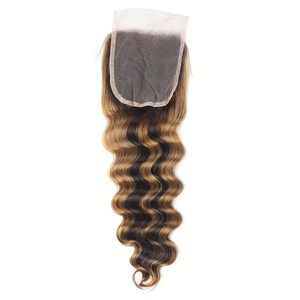 Chiusura Frontale 4x4 in Pizzo P4/27 Economica, Capelli Vergini con Cuticole Allineate, Lisci, con Doppia Trama a Macchina - Product Image 1