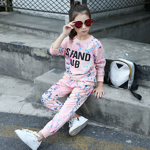 Conjunto de <span class=keywords><strong>Ropa</strong></span> Infantil de Otoño con Cuello Redondo de 2 Piezas, Sudadera para Niñas de 2 a 14 Años - Product Image 4