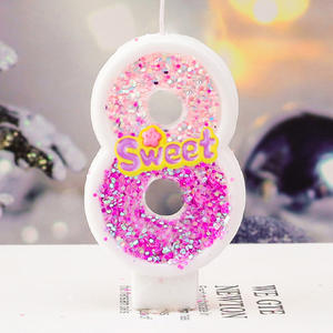 เทียนวันเกิดแบบเสียบตกแต่งเค้ก ลายโลโก้ตามสั่ง <span class=keywords><strong>ตัว</strong></span>เลขสร้างสรรค์ ฉลองวันเกิด 100 วัน สีลูกกวาด สำหรับงานเลี้ยงวันเกิด - Product Image 5