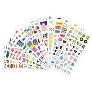 Autocollant de planificateur annuel de conception de haute qualité PVC mignon autocollant découpé feuilles calendrier Scrapbooking autocollant personnalisé