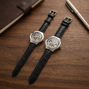 Ensemble de montres de luxe pour couple avec motifs coordonnés, mouvement à quartz et caractéristiques résistantes à l'eau-Cadeau idéal pour les couples - Product Image 3