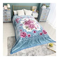100polyester qualité super doux gaufré imprimé 200x240 double épais double chaud peluche Raschel couverture