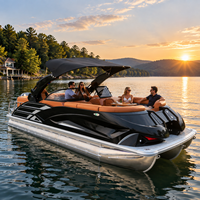 Bateau ponton de luxe haut de gamme de 22 pieds avec design personnalisé pour les croisières en famille et les divertissements