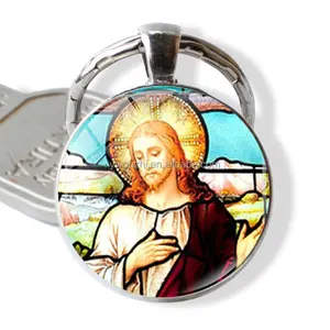 Porte-clés en métal portachavi, cadeau Souvenir religieux chrétien, porte-clés, pendentif vierge marie jésus, porte-clés