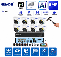Kit DVR AHD Hieasy 5MP avec caméra IP, système AIS, 4/8/16 canaux, audio bidirectionnel, vision nocturne, système de sécurité domestique CCTV, enregistrement CMOS sur disque dur