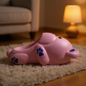 Pantofole Rosa con Stampa Animalier da Donna, Taglie 18-29, Fodera in Peluche Imbottita, Per Tutte le Stagioni, Tomaia in PVC, Intersuola in EVA - Product Image 2
