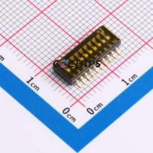 1.27-10P TPPT DIP Switch SMD Switch Flat Toggle, Groove Type Single Pole Single Throw 10 Gull Wing Type - Product Image 1