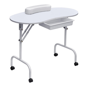 Muebles Elegantes para Salón de Uñas con Mesas de Manicura Beige y Elegantes Mesas de Manicura para el Hogar - Product Image 1