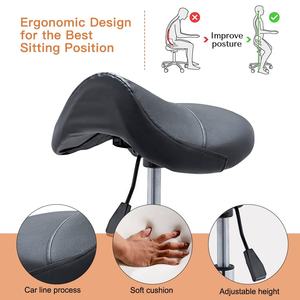 Tabouret de <span class=keywords><strong>selle</strong></span> ergonomique Chaise pivotante roulante réglable de salon avec coussin doux et confortable <span class=keywords><strong>Tige</strong></span> d'air de levage Base en alliage d'aluminium - Product Image 4
