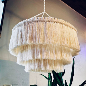 <span class=keywords><strong>Abat</strong></span>-<span class=keywords><strong>jour</strong></span> en macramé à <span class=keywords><strong>franges</strong></span> multi-niveaux de style bohème OEM ODM pour les intérieurs de maisons et les restaurants - Product Image 5