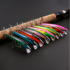 Lot de 8 leurres minnow très demandés – Jerkbait, leurres coulants, leurres durs, crankbaits <span class=keywords><strong>pour</strong></span> <span class=keywords><strong>la</strong></span> pêche à <span class=keywords><strong>la</strong></span> truite, au poisson-chat, au musky et au brochet en rivière - Product Image 4