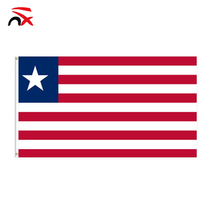 Bandera Nacional de <span class=keywords><strong>Liberia</strong></span> de Poliéster Ecológico de Alta Calidad al por Mayor con Asta de Aluminio, Impresión Digital, para Promoción - Product Image 1