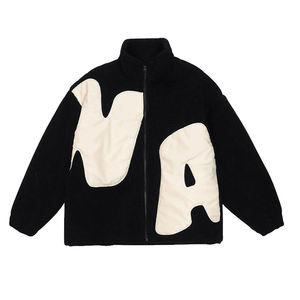 Vêtements d'extérieur d'hiver à fermeture éclair sur mesure Vêtements d'extérieur avec logo personnalisé pour hommes Veste <span class=keywords><strong>polaire</strong></span> Sherpa chaude en <span class=keywords><strong>polaire</strong></span> - Product Image 3