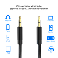Câble audio auxiliaire plaqué or 3.5mm FONVOI Câble stéréo de voiture tressé en nylon
