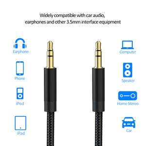Câble audio auxiliaire plaqué or 3.5mm FONVOI Câble stéréo de voiture tressé en nylon - Product Image 4